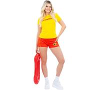 Smiffys Costume de plage Baywatch, Jaune, avec haut et short