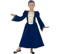 Smiffy's Costume de princesse époque Tudor, robe et serre-tête bleu royal, Halloween, Carnaval