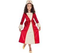 Smiffys Costume de princesse Tudor, Rouge et or, avec robe et coiffe