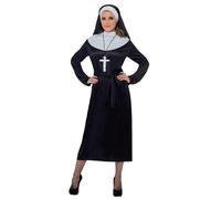 Smiffys Costume de religieuse, noir, avec robe et coiffe Halloween, Carnaval