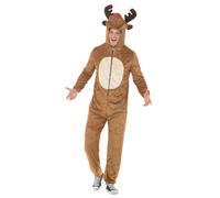 Smiffy's Costume de renne – Combinaison-pantalon à capuche Brun – Halloween