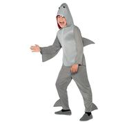 Smiffys Costume de Requin, Gris, Tout en un avec Capuchon et Nageoires Halloween, Carnaval