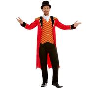Smiffys Costume de Ringmaster de luxe rouge avec veste, chemise et pantalon, déguisement de cirque pour adulte