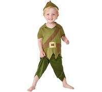 Smiffys Costume de Robin des bois pour tout-petit, Vert et marron, avec chapeau, haut et pantalon Halloween, Carnaval
