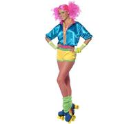 Smiffy's Costume de skateuse fluo avec haut, short et haut tube Halloween