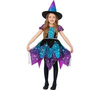 Smiffys - Costume de sorcière "Deluxe" - Fille SM1126 (146-152) (Noir/Turquoise/Violet)