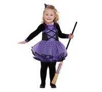 Smiffys Costume de sorcière jolie étoile pour tout-petit, Violet, avec robe et bandeau Halloween, Carnaval