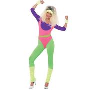 Smiffys Costume de Sportif des Années 80 avec Combinaison Bandeau et Poignets