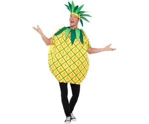 Smiffys Costume de tabard à l'ananas, Jaune, avec un bandeau en forme de couronne florale Halloween