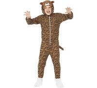 Smiffys Costume de tigre, brun, tout-en-un avec capuche Halloween