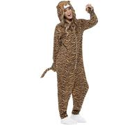 Smiffys Costume de tigre, tout-en-un avec capuche Halloween, Carnaval