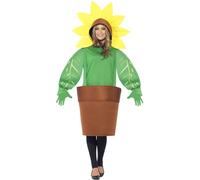 Smiffys Costume de Tournesol, avec Haut avec Capuchon Attaché, Pot et Gants Halloween