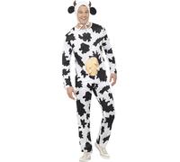 Smiffys Costume de vache, comprend la combinaison pantalon avec mamelle et coiffe