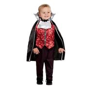 Smiffys Costume de vampire pour tout-petit, Rouge, avec haut, pantalon et cape Halloween