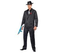 Smiffy's Costume Zazou homme – veste avec rose, pantalon, plastron & cravate – Halloween