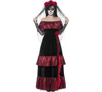 Smiffys - Costume "Deluxe Bride" Jour des Morts - Femme SM2085 (L) (Noir/Rouge)