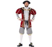 Smiffys Costume Deluxe d'Henry VIII, Rouge, avec Veste et Pantalon Halloween