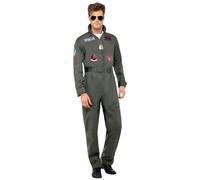 Top Gun Deluxe Homme Costume Vert