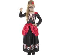 Smiffys - Costume "Deluxe" pour fille - Jour des morts SM2310 (110-116) (Noir/Rouge)