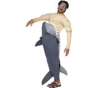 Smiffy's Déguisement homme avalé par un requin – Combinaison et lunettes Halloween – Gris