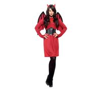 Smiffys Costume diable économique, avec robe, ailes, ceintureet cornes Halloween