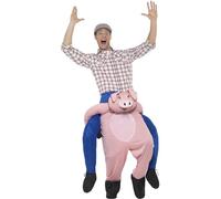 Smiffy's Costume dos de cochon – Combinaison une pièce rose avec fausses jambes – Halloween