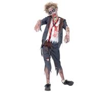 Smiffys Costume écolier zombie, avec pantalon, veste, fausse chemise & cravate Halloween