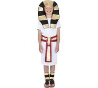 Smiffys Costume égyptien, Blanc, avec robe, ceinture, coiffe et chaîne de cheville
