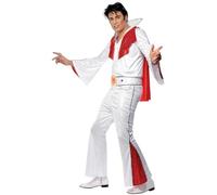 Smiffy's Costume Elvis blanc avec chemise, pantalon, cape et ceinture