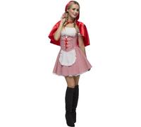 Smiffys Costume Fever de Chaperon Rouge, avec robe, Jupon attachés et cape