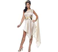 Smiffy's – Costume Fever de déesse – robe, ceinture, bracelet, ras-du-cou et coiffe – Beige Taille M