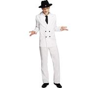 Smiffy's Costume de gangster Fever – blanc – veste, pantalon et cravate – Homme S
