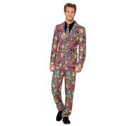 Smiffys Costume fluo, Multicolore, avec veste, pantalon et cravate Halloween