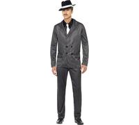 Smiffys - Costume "gangster" pour homme SM998 (L Régulier) (Noir)