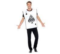 Smiffys Costume garde carte, blanc, avec tabard réversible Halloween