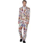 Smiffys Costume groovy, Multicolore, avec veste, pantalon et cravate Multicolore G