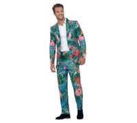 Smiffys Costume hawaïen style tropiques avec des motifs de flamants roses, Multicolore