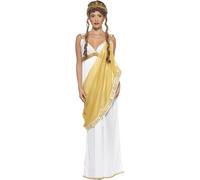 Smiffys Costume Hélène de Troie, blanc et or, robe et diadème