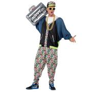 Smiffys Costume hip hop années 80, À motifs, avec veste, pantalon et chapeau