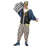 Smiffys Costume hip hop années 80, À motifs, avec veste, pantalon et chapeau, XL