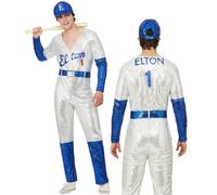 Smiffys Costume Homme Elton John Paillettes Argent Type Jumpsuit