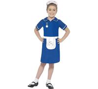 Smiffys Costume infirmière, bleu, avec robe et coiffe Halloween, Carnaval