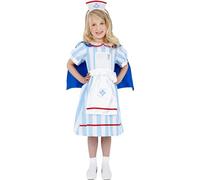 Smiffys Costume infirmière vintage, robe avec cape et coiffe Halloween, Carnaval