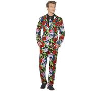 Costume De Fête Halloween Pour Homme Avec Crâne Du Jour Des Morts M-XL