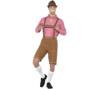 Smiffys Costume M. Bavarois, Rouge et marron, Avec chemise et Lederhosen Halloween, Carnaval