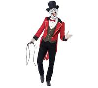 Smiffys Costume maître du ring sinistre, Rouge & Noir, avec veste, fausse chemise, masque & haut de forme Halloween