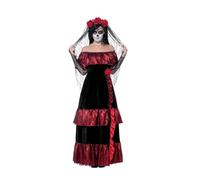 Smiffys Costume mariée jour des morts, avec robeet voile rose Halloween