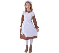 Smiffys Costume pauvre victorien, marron et blanc avec robe et chapeau Halloween