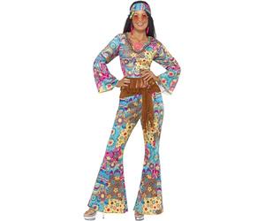 Smiffys Costume Peace and Love hippie, multi couleurs, avec haut, pantalon, bandeau et ceinture Halloween