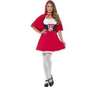 Smiffy's – Costume Petit Chaperon Rouge Deluxe – Rouge, robe courte et cape – Halloween, Carnaval
